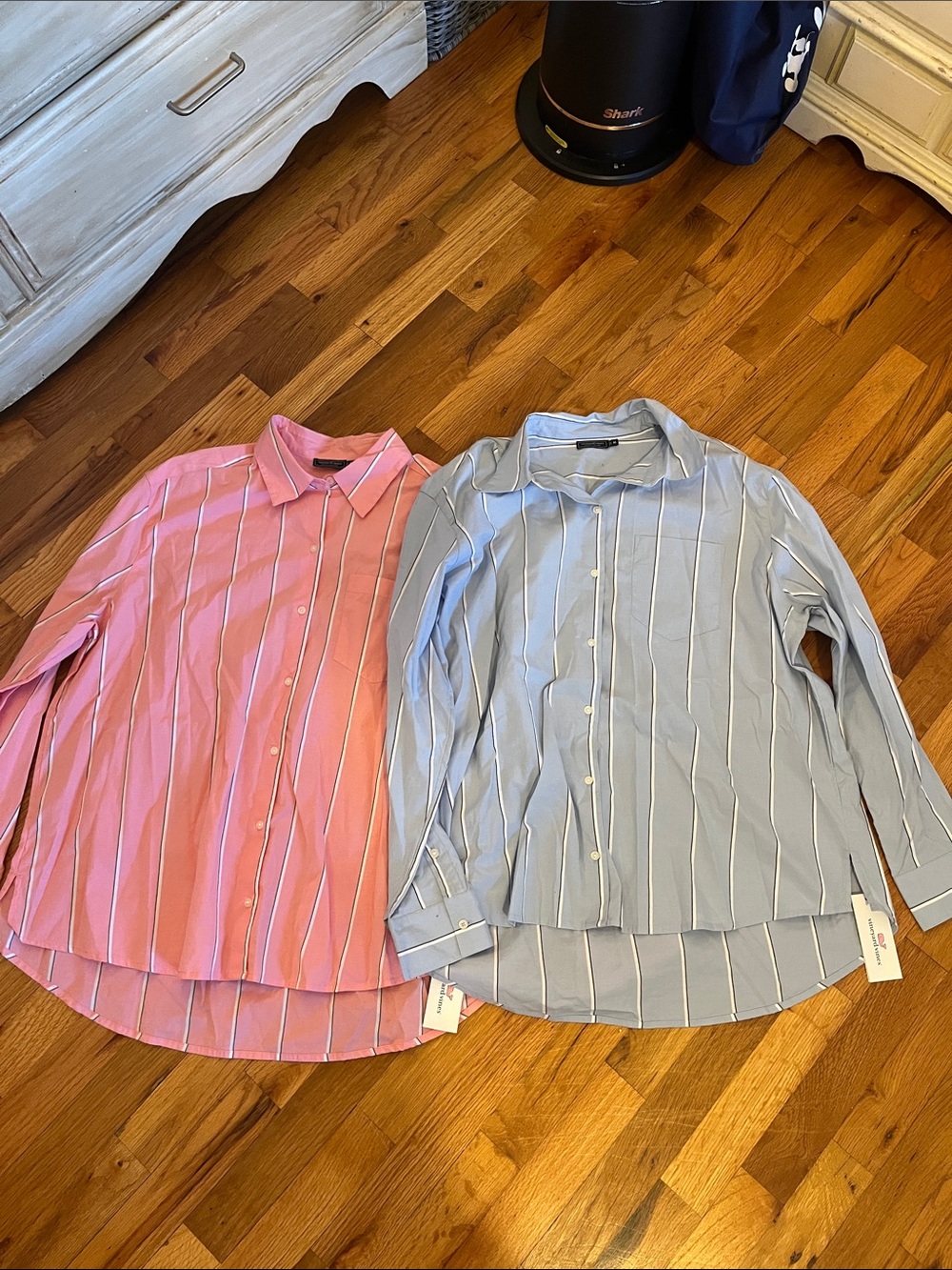 NWR. TWO Vineyard Vines Pink & Light Blue Poplin Button-Down Shirts
